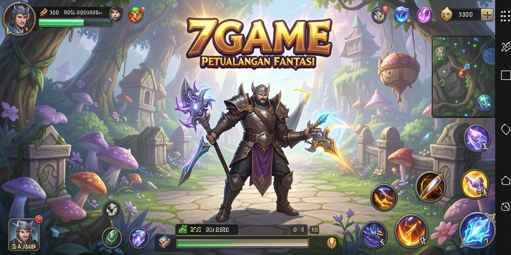 Screenshot game 7GAME menunjukkan grafik RPG yang memukau dan pertempuran seru.