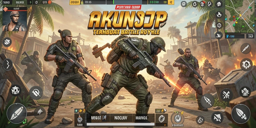 Gameplay AKUNJP yang mendebarkan dengan pertarungan seru.