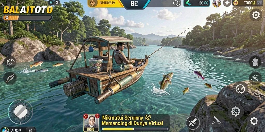 Tampilan menarik dari gameplay memancing di BALAITOTO.