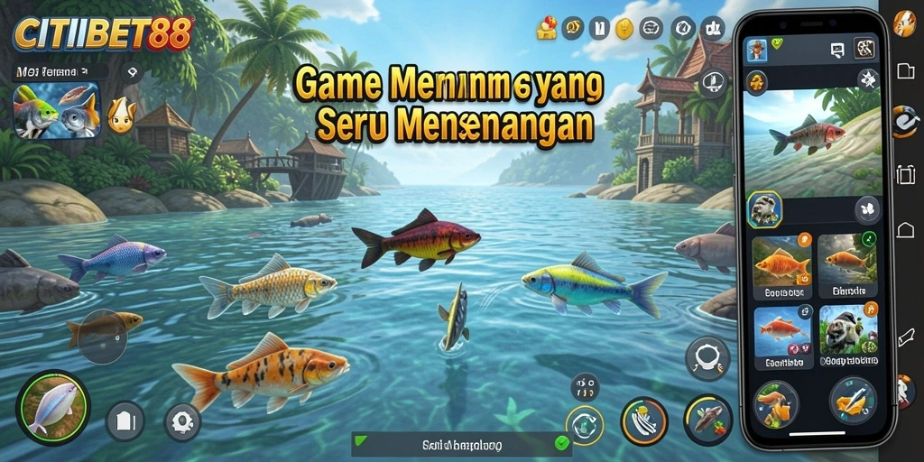 Tampilan gameplay CITIBET88 yang seru saat memancing ikan.
