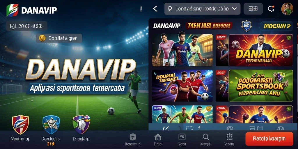 Screenshot utama menampilkan antarmuka dan gameplay Sportsbook dari DANAVIP.