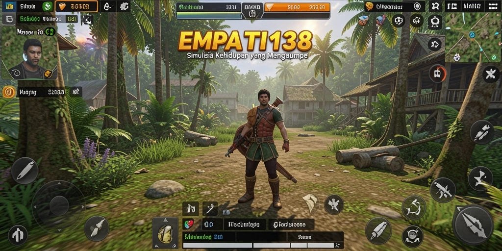 Screenshot gameplay EMPATI138 yang menunjukkan interaksi karakter dalam simulasi.