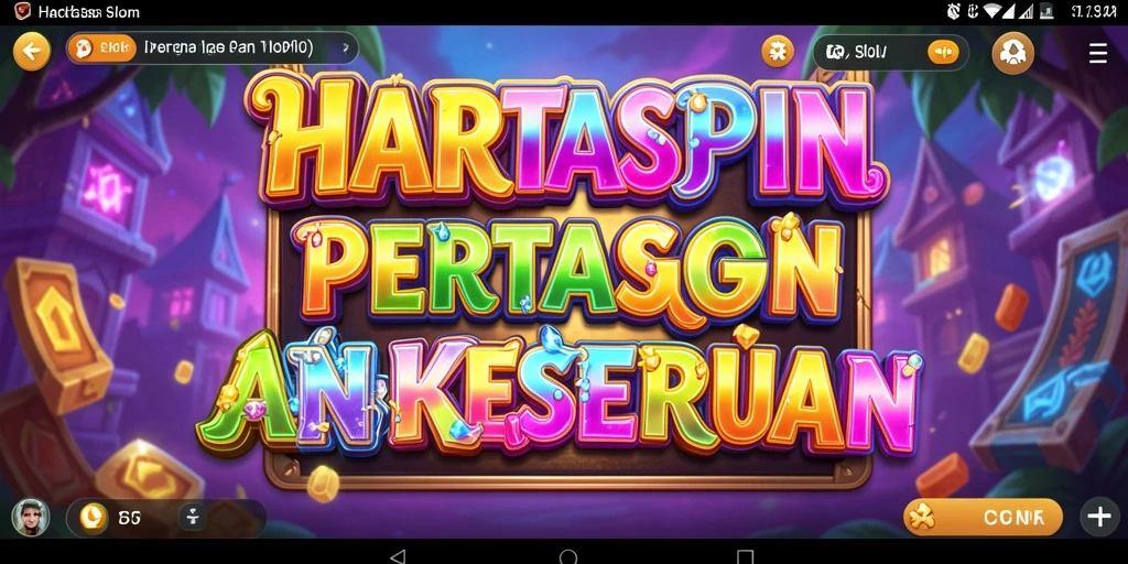 Screenshot HARTASPIN menampilkan gameplay slot yang mengasyikkan dan penuh warna.