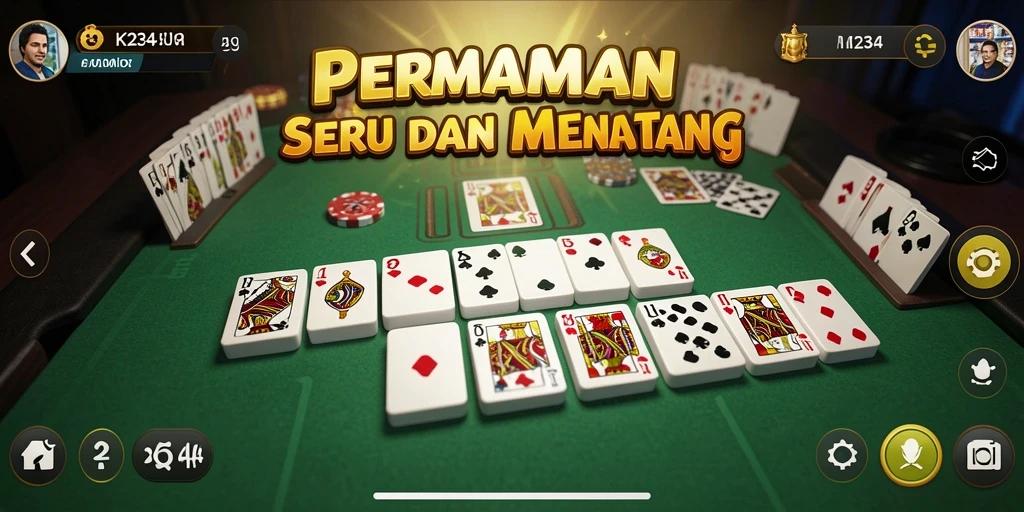 Tangkapan layar gameplay K234 yang menampilkan suasana kompetitif permainan domino.