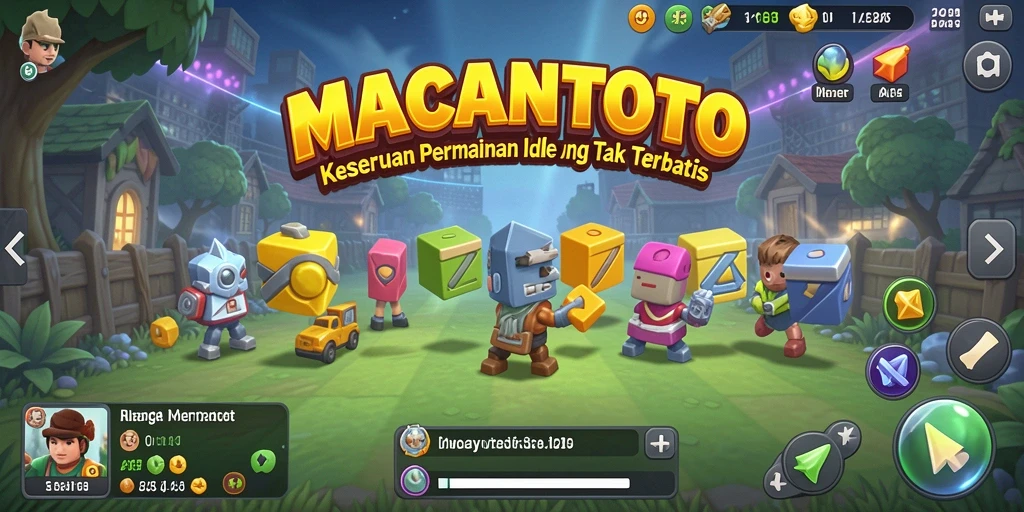 Screenshot gameplay MACANTOTO yang menampilkan dunia Idle yang menawan.