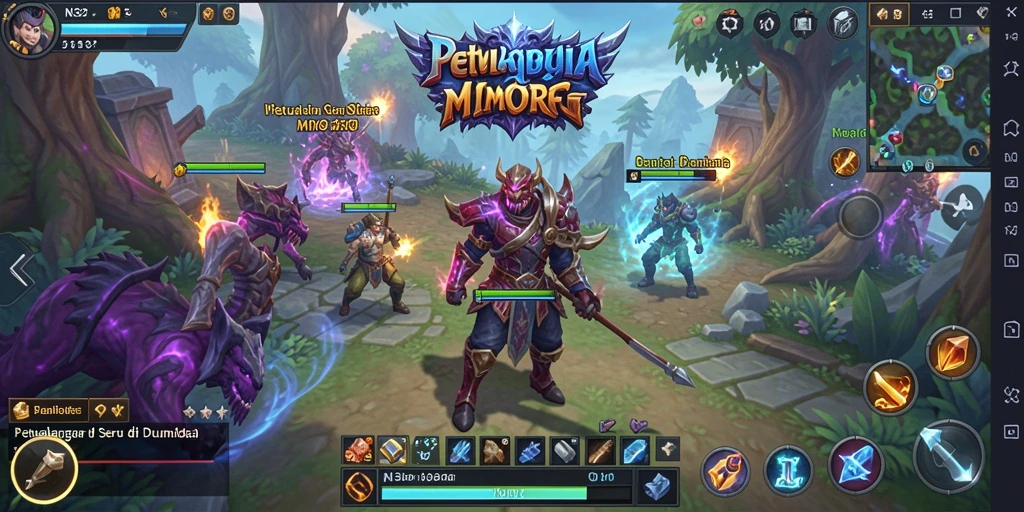 Tampilan gameplay seru di dunia MMORPG N32 dengan banyak aksi.