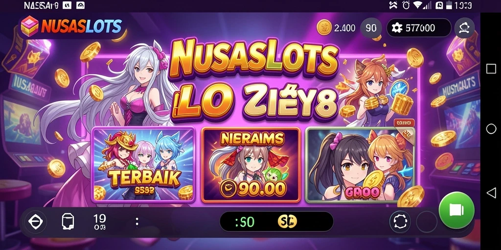 Tampilan gameplay NUSASLOTS dengan karakter anime yang menarik.