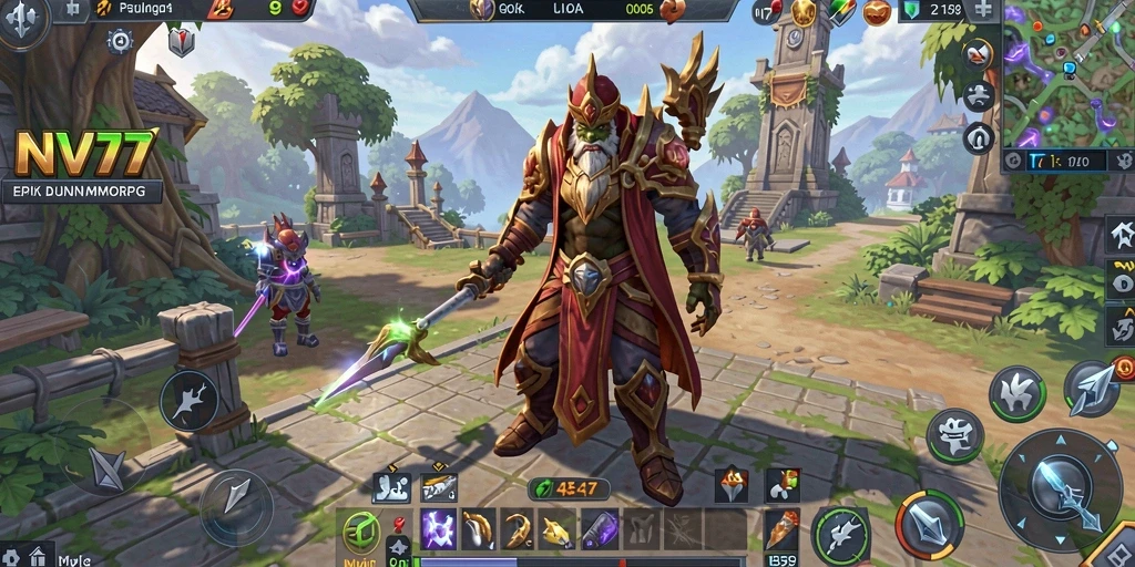 Gameplay NV77 yang menampilkan petualangan seru dalam dunia MMORPG.