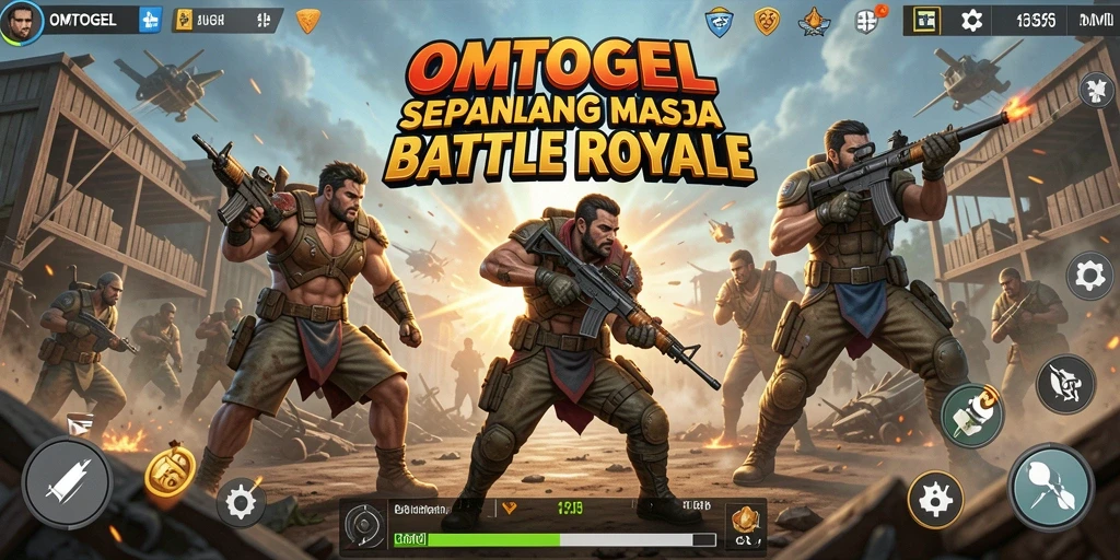 Tangkapan layar dari gameplay mendebarkan OMTOGEL dalam pertempuran Battle Royale.