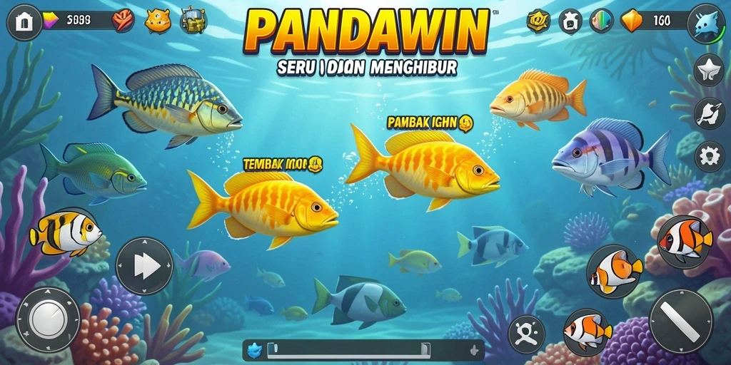 Screenshot gameplay menampilkan aksi seru tembak ikan di PANDAWIN.
