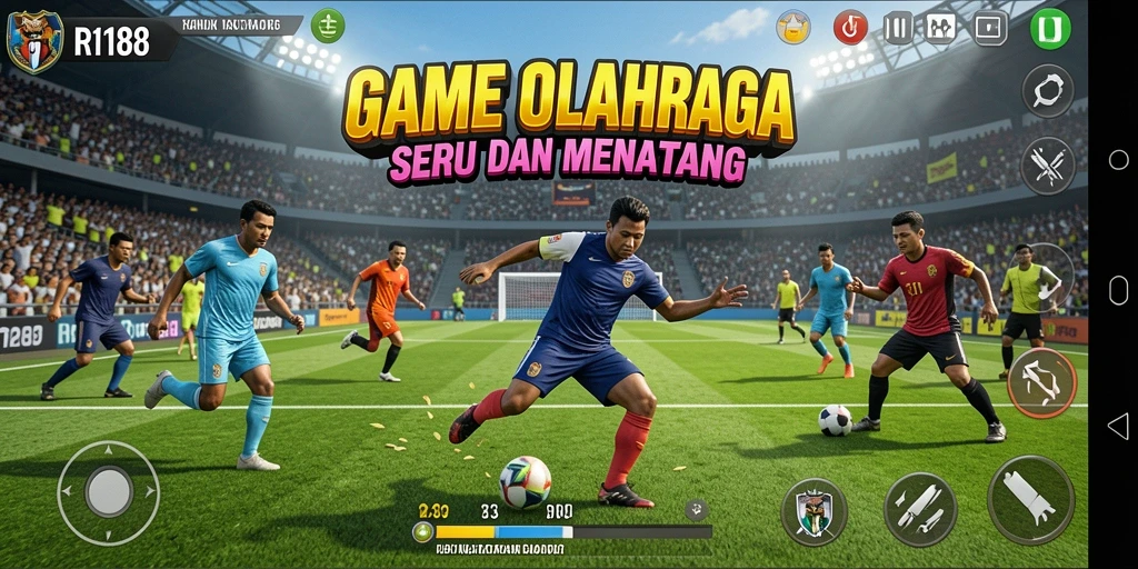 Gameplay RI188 yang menampilkan aksi olahraga yang mendebarkan.