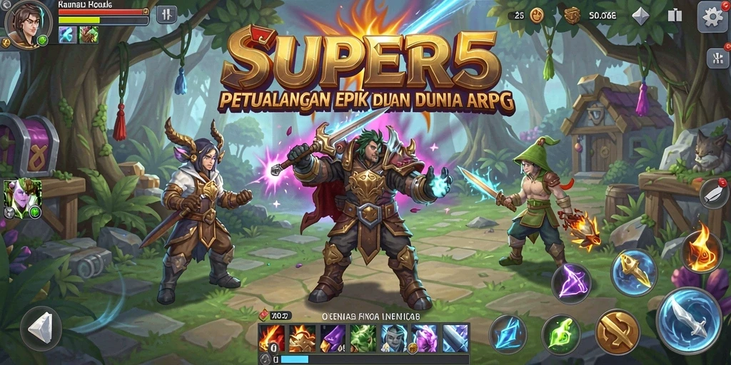 Tampilan menakjubkan dari gameplay <strong>SUPER5</strong> yang mendebarkan.