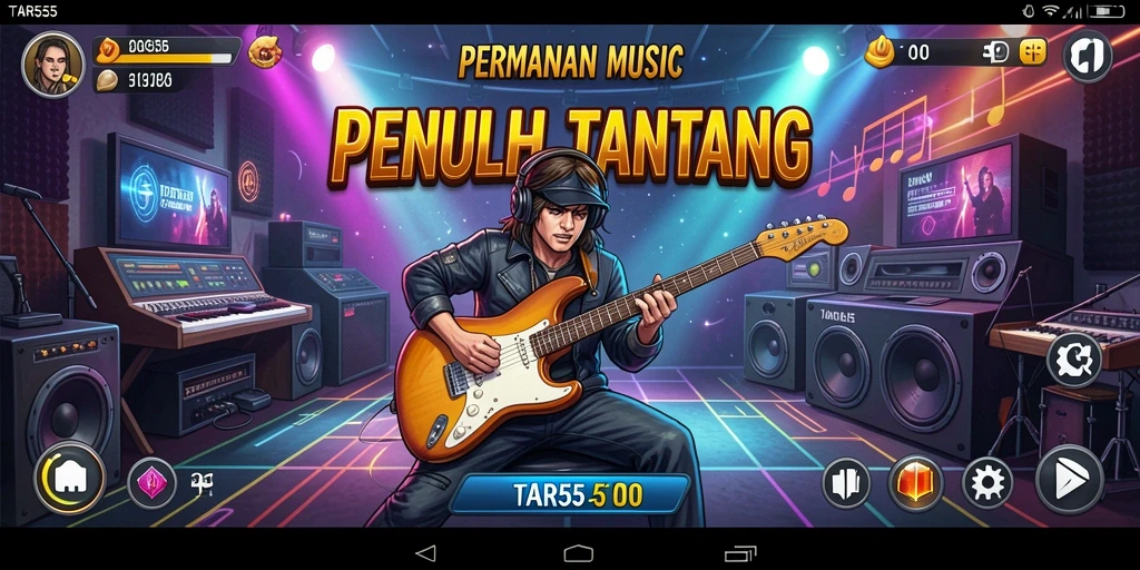 TAR555 menampilkan gameplay musik yang seru dan interaktif.