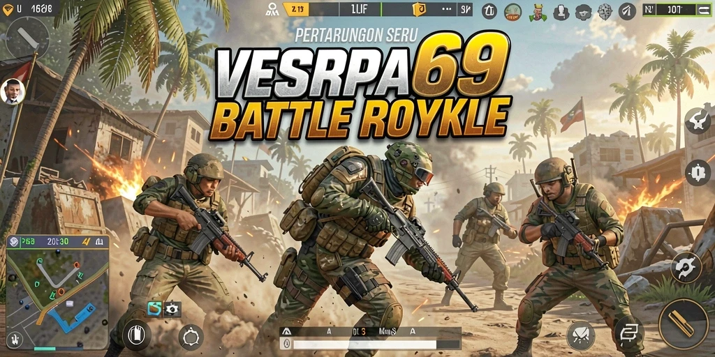 Tangkapan layar gameplay <strong>VESPA69</strong> menampilkan aksi pertempuran seru di Battle Royale.
