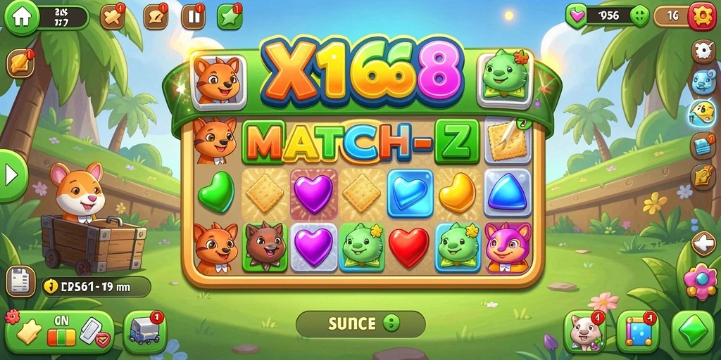 Tampilan gameplay seru dari X168 yang menantang dan penuh warna.