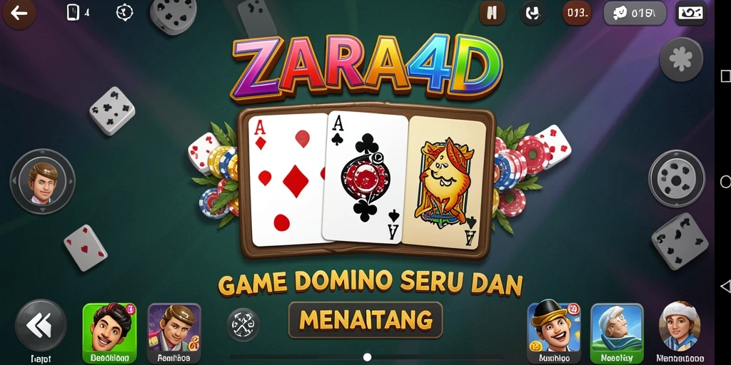 Screenshot utama ZARA4D menampilkan aksi gameplay Domino yang seru.